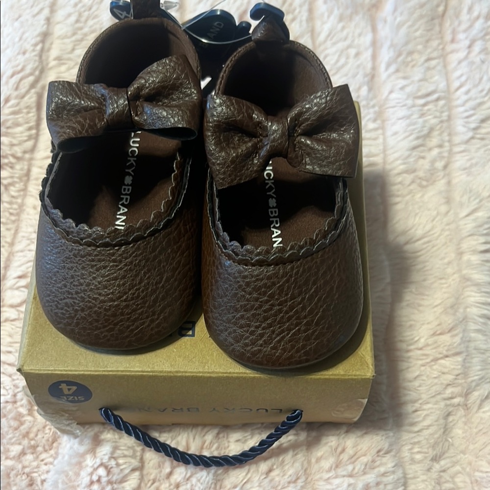 Lucky Brand Brown Baby Shoes with Bow